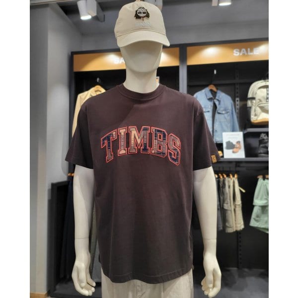 [여주점] TDC 컬렉션 한정판 TIMBS 아일렛 반팔 티셔츠 브라운 A2NWTL3