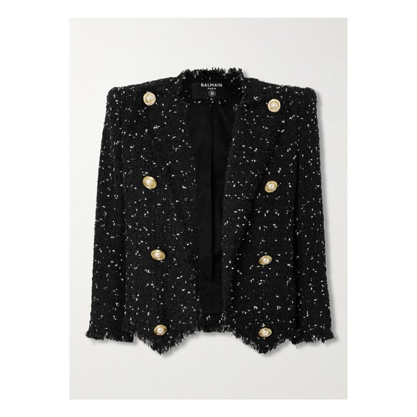 스펜서 프레이 폴카 도트 시퀸 장식 트위드 블레이저 블랙 1647597358594715