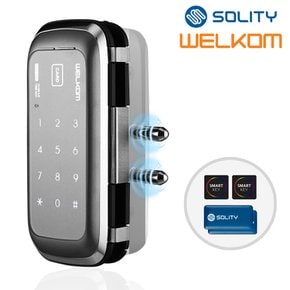 WGT330 양문형 카드키4개+번호키 상가 매장 업소 빌라 유리문용 도어록 현관문 디지털도어락