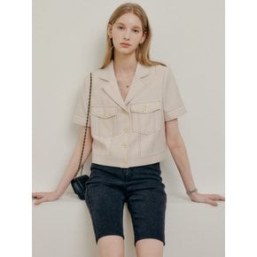 [유튜버 착용] 캐시 린넨 스티치 자켓 / CASEY LINEN STITCH JACKET_3colors