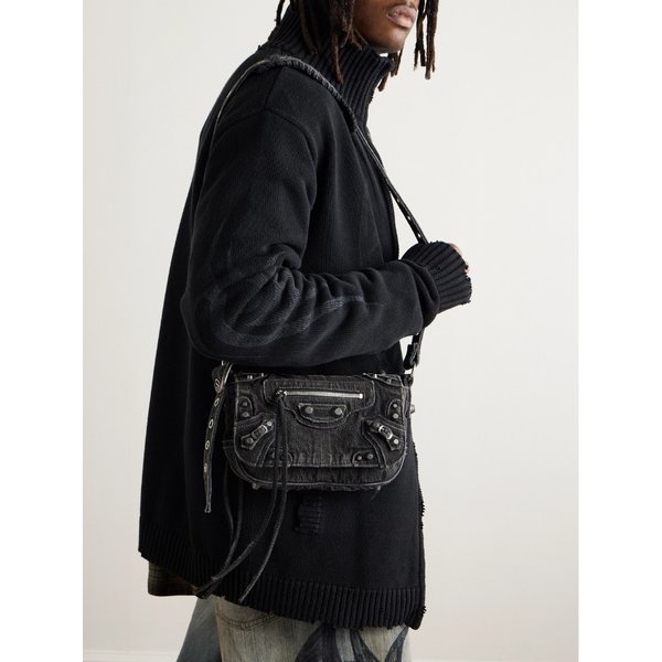 르 카골 XS 스터드 워시드 데님 메신저백 1647597337379507