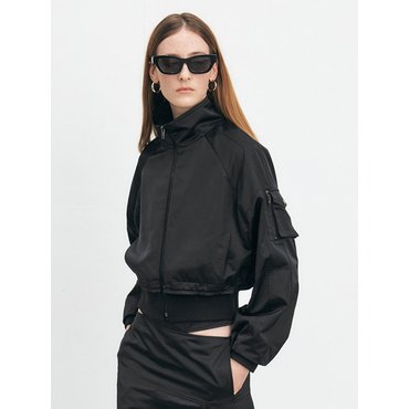 HACIE GLOSSY SATIN BOMBER JACKET [3COLORS]