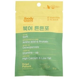 제이큐 강아지 칭찬 훈련용 북어포 영양 건조간식 15g 1P X ( 2매입 )