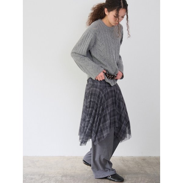 Veil Plaid Check Skirt