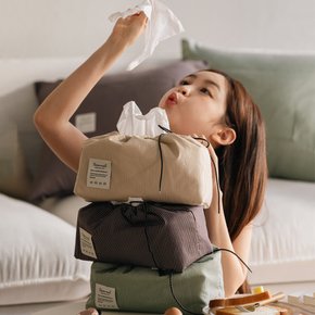 [무케] 디어리얼_스트링 티슈케이스 포켓 각티슈형 라인 (3colors) 인테리어/집들이/이사선물