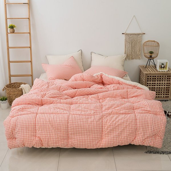 더블리 지젤체크 순면 차렵이불 Q 베개세트