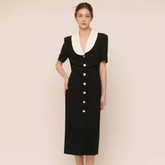 [최초가:378000원]Demi / Detachable Contrast Collar Long Dress