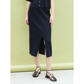 slim knit skirt (dark navy)
