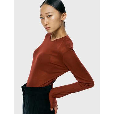 아르카익 tencel basic t-shirt_wine