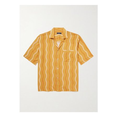 프레스코볼 카리오카(Frescobol Carioca) 프레스코볼 카리오카 카시오 캠프 칼라 프린트 리넨 셔츠 오렌지 46376663162836468