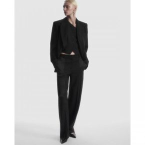 4657523 COS Satin-Panelled Wool Tuxedo Trousers - Black Dark