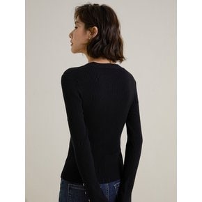 LS_Niche button design knit top