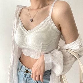 / 토핑 골지 크롭 브라렛 나시 끈나시 슬리브리스