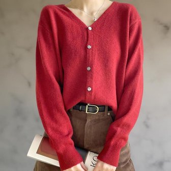 신세계라이브쇼핑 [옷자락] 여성 겨울 세미크롭 브이넥 이너 데일리 니트 가디건
