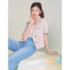 [정소민착용] 린넨라이크 셔츠형 반팔자켓(2colors)_RMJKE25R16