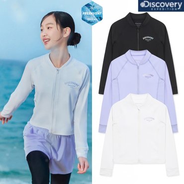 디스커버리키즈 25SS  여아 프레시벤트 에센셜 풀집업 래쉬가드 DKSW57053