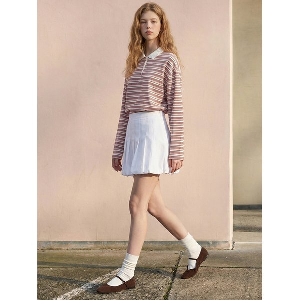 스트라이프 럭비 티셔츠_PINK