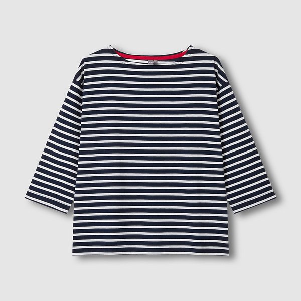 여 코튼 스트라이프 7부 티셔츠 J116101037056