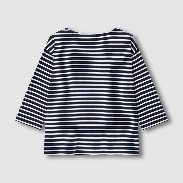 여 코튼 스트라이프 7부 티셔츠 J116101037056