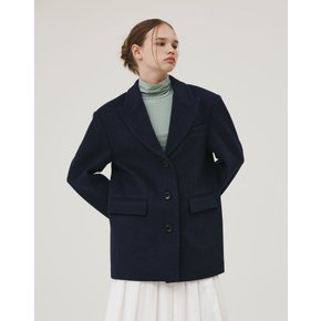 WOOL HALF COAT NAVY