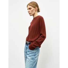 RIBBED CASHMERE SWEATER_BURGANDY