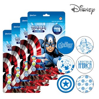 디즈니 썸머패치 24매입-캡틴아메리카 4팩