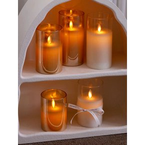 LED 초 글라스 흔들리는 촛불 캔들 조명 건전지 양초 2color 3size