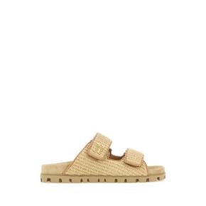 Raffia slippers BEIGE O TAN