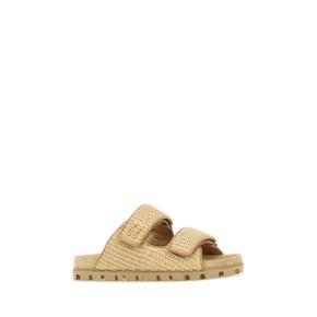 Raffia slippers BEIGE O TAN