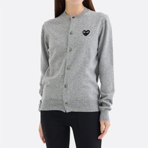 25SS 플레이 꼼데가르송 블랙하트 가디건 그레이 AX-N023-051-2