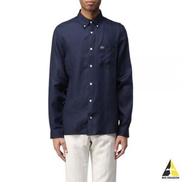 라코스테 라코스테 24 Logo Patch Regulator Fit Linen Long-Sleeved Shirt (CH5692-166) (로고