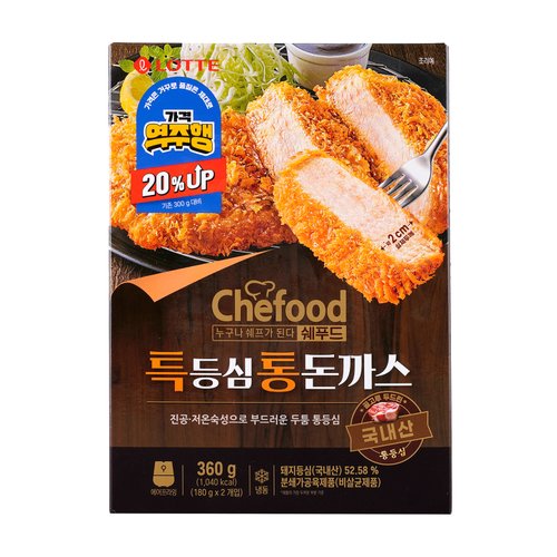 가격역주행 롯데웰푸드 특등심통돈까스 360g