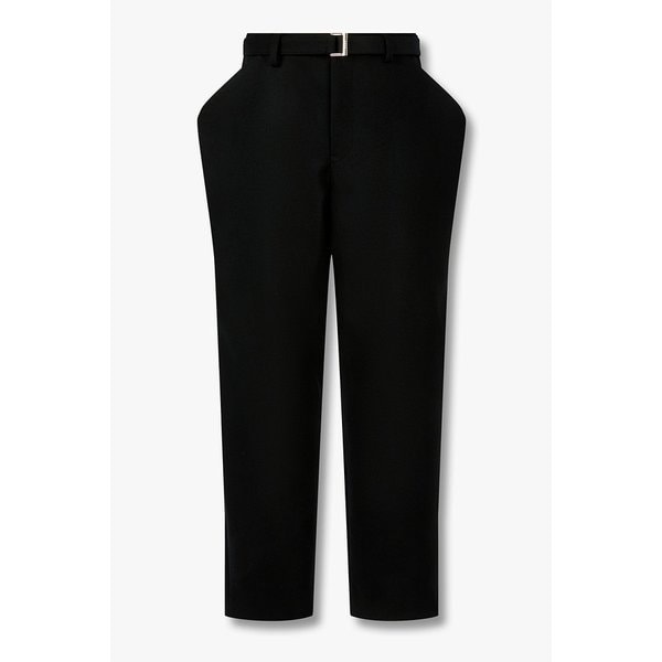 남성 울 멜턴 테이퍼드 핏 팬츠 (블랙) 6425311500000