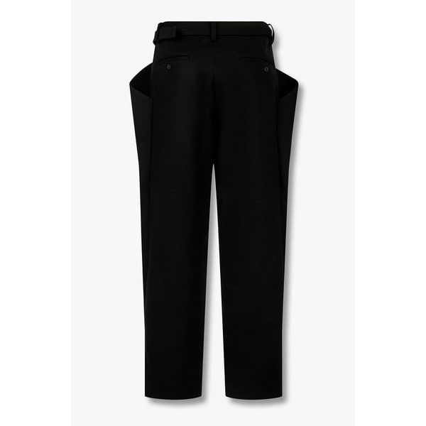 남성 울 멜턴 테이퍼드 핏 팬츠 (블랙) 6425311500000