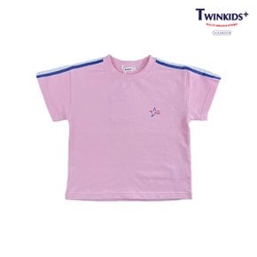 테잎배색드롭숄더티셔츠(T8MT3T05_PK)