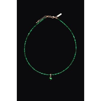 하지나 2mm 공작석 Malachite Necklace