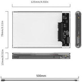 HDDSSD USB 3.0 SATA HDDSSD 5Gbps 투명한 2.5인치 케이스 접속 대응 외장 드라이브 케이스