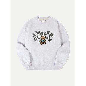 Original Teddy Bear Over fit Sweatshirt AMM1115 (White-Melange)