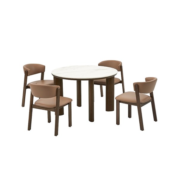 에르네 세라믹 원형식탁 4인세트 110cm_체어4EA