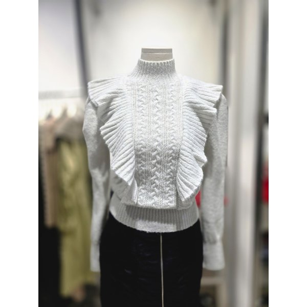 [여주점] 메탈 믹스 러플 포인트 하이넥니트 EQ4KL167