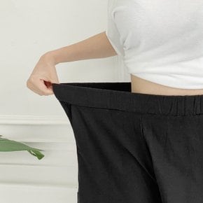 제이지컴퍼니 여성 린넨 밴딩 8부 와이드 치마바지 팬츠
