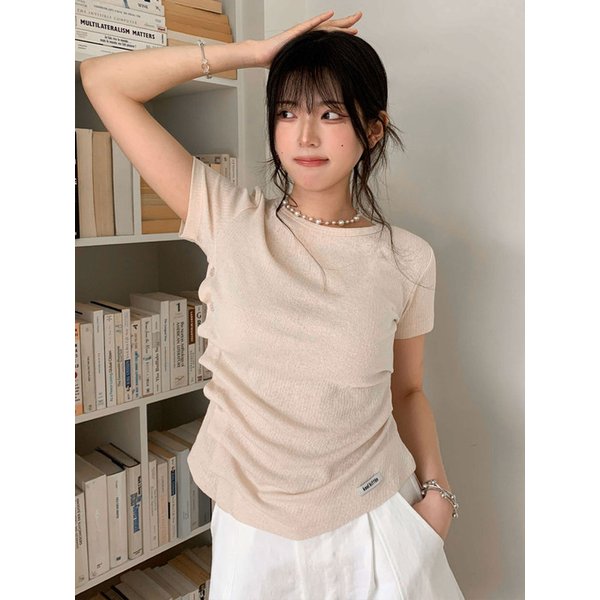 Side Button Stripe Tee 3colors