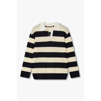 VOV [파주점] 스트라이프 카라 니트 풀오버 7126250102