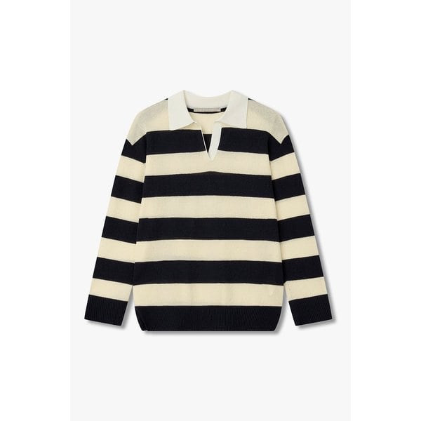 [파주점] 스트라이프 카라 니트 풀오버 7126250102