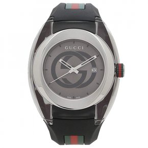 [구찌] 시계 여성 남성 싱크 46mm 쿼츠 그레이 블랙 GUCCI YA137116 []