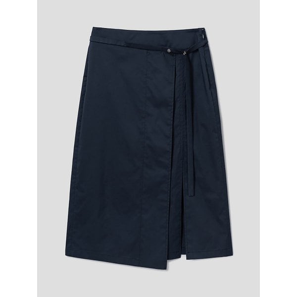 Wrap Detail Midi Skirt  Navy (KE6527M05R)