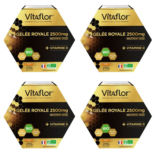 VITAFLOR ROYAL JELLY 비타플로르 바이오 로얄젤리 비타민D 10mlx20앰플 4팩