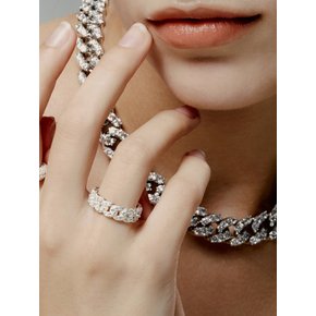 레인드랍 스톤스 쿠반 체인 반지 [S925]