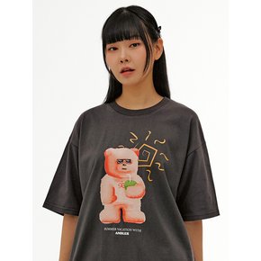 Vacation bear Over fit T-Shirts AS1122 (Dark-Gray)