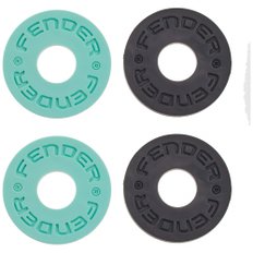 Fender 스트랩 잠금 Fender Strap Blocks 4-Pack, Black and Surf Green (2)